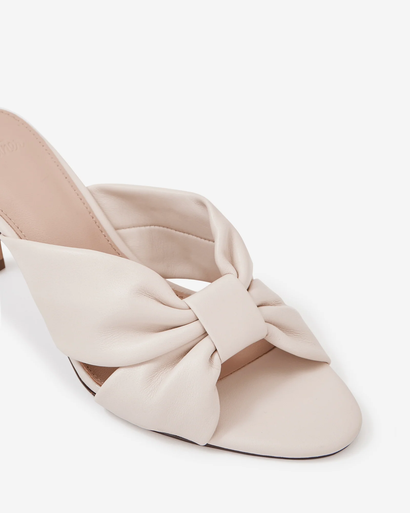 Oralia Vintage Ivory Leather Stiletto Mule - Image 3