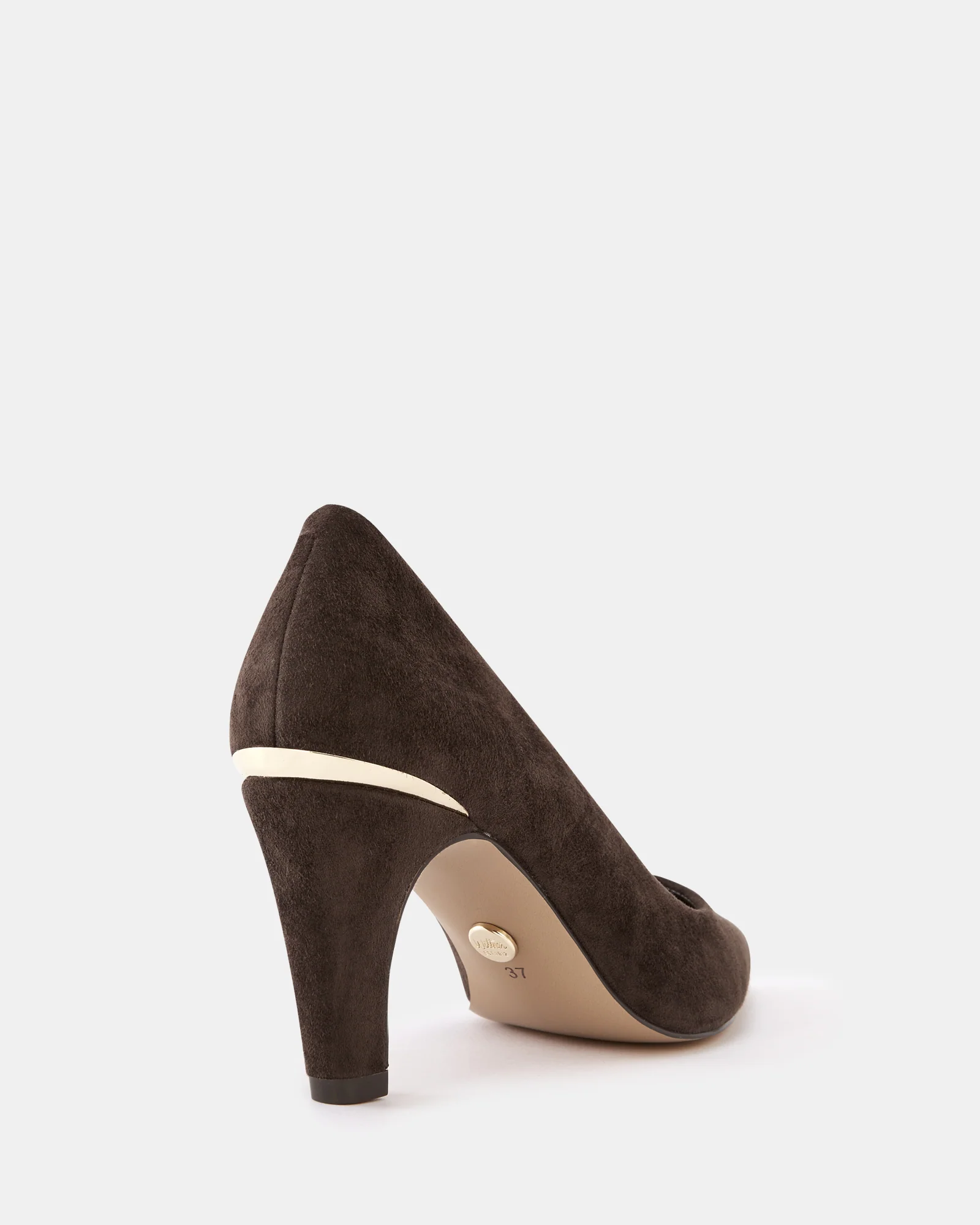 Parisa Chocolate Suede Leather Pump - Image 4