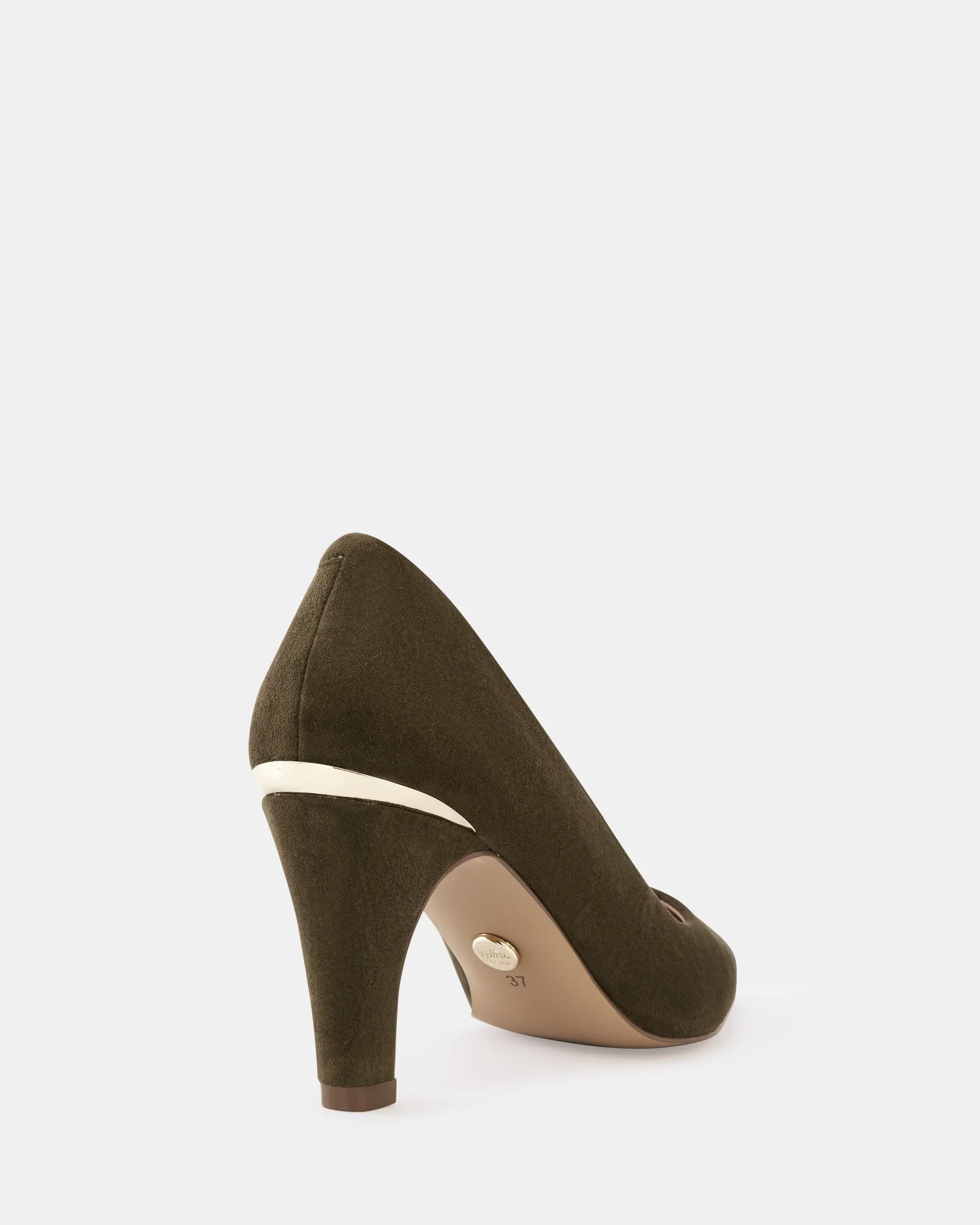 Parisa Olive Green Suede Leather Pump - Image 4