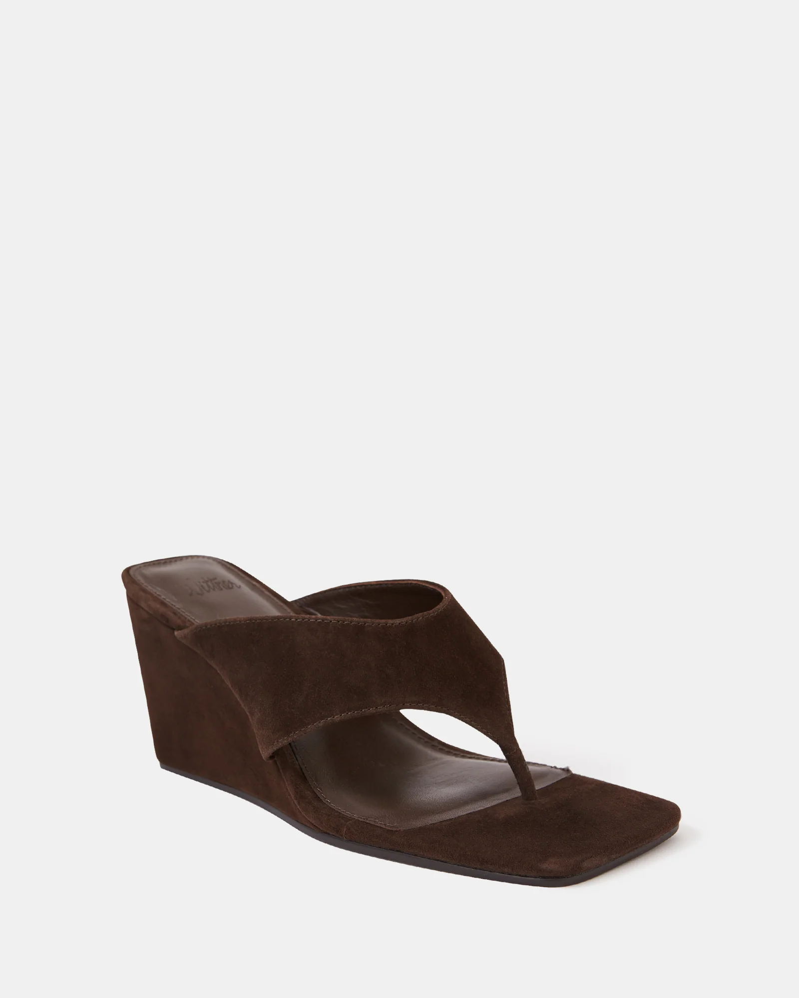 Perri Espresso Suede Leather Wedge Thong - Image 3