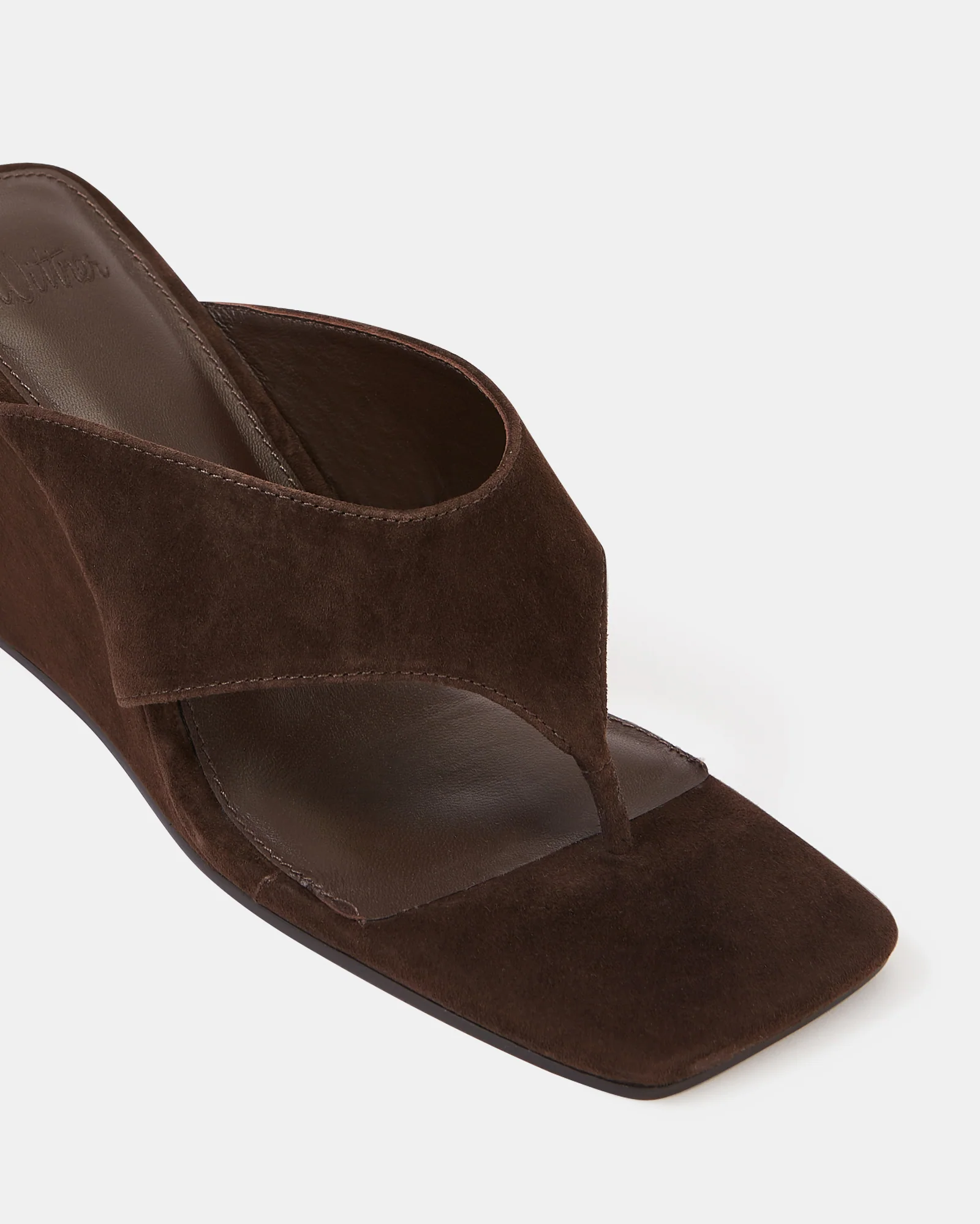 Perri Espresso Suede Leather Wedge Thong - Image 4