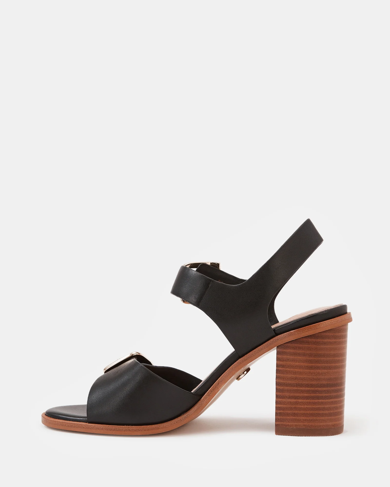 Pipa Black Leather Block Heel - Image 6