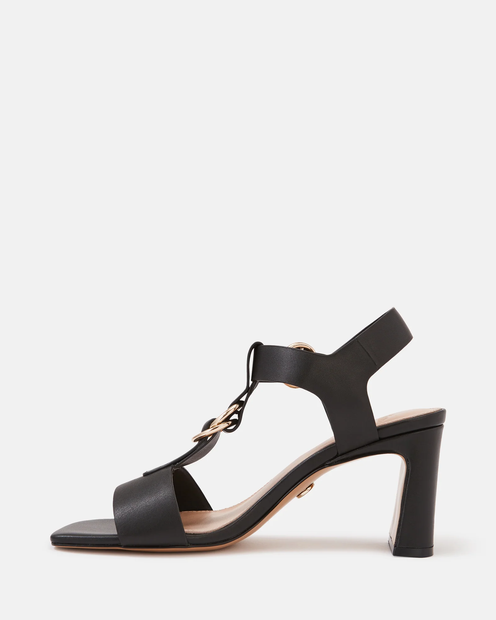 Posy Black Leather Slim Heel - Image 6