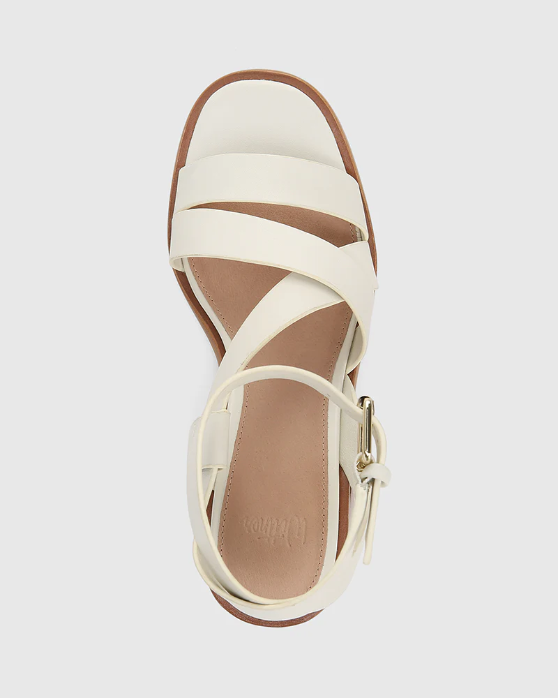 Prague Off White Leather Strappy Heel - Image 5