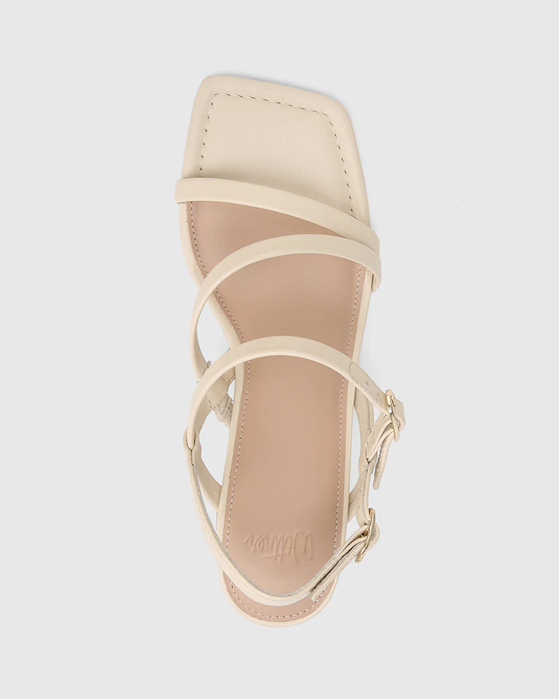 Primo Vintage Ivory Leather Strappy Heel - Image 5