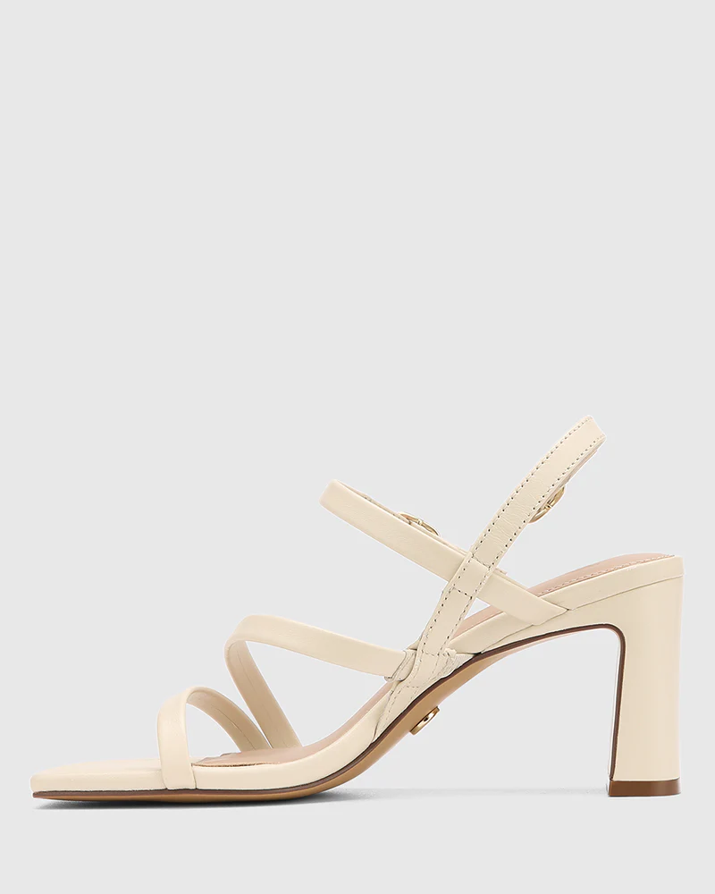 Primo Vintage Ivory Leather Strappy Heel - Image 6