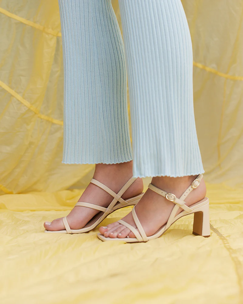 Primo Vintage Ivory Leather Strappy Heel - Image 7