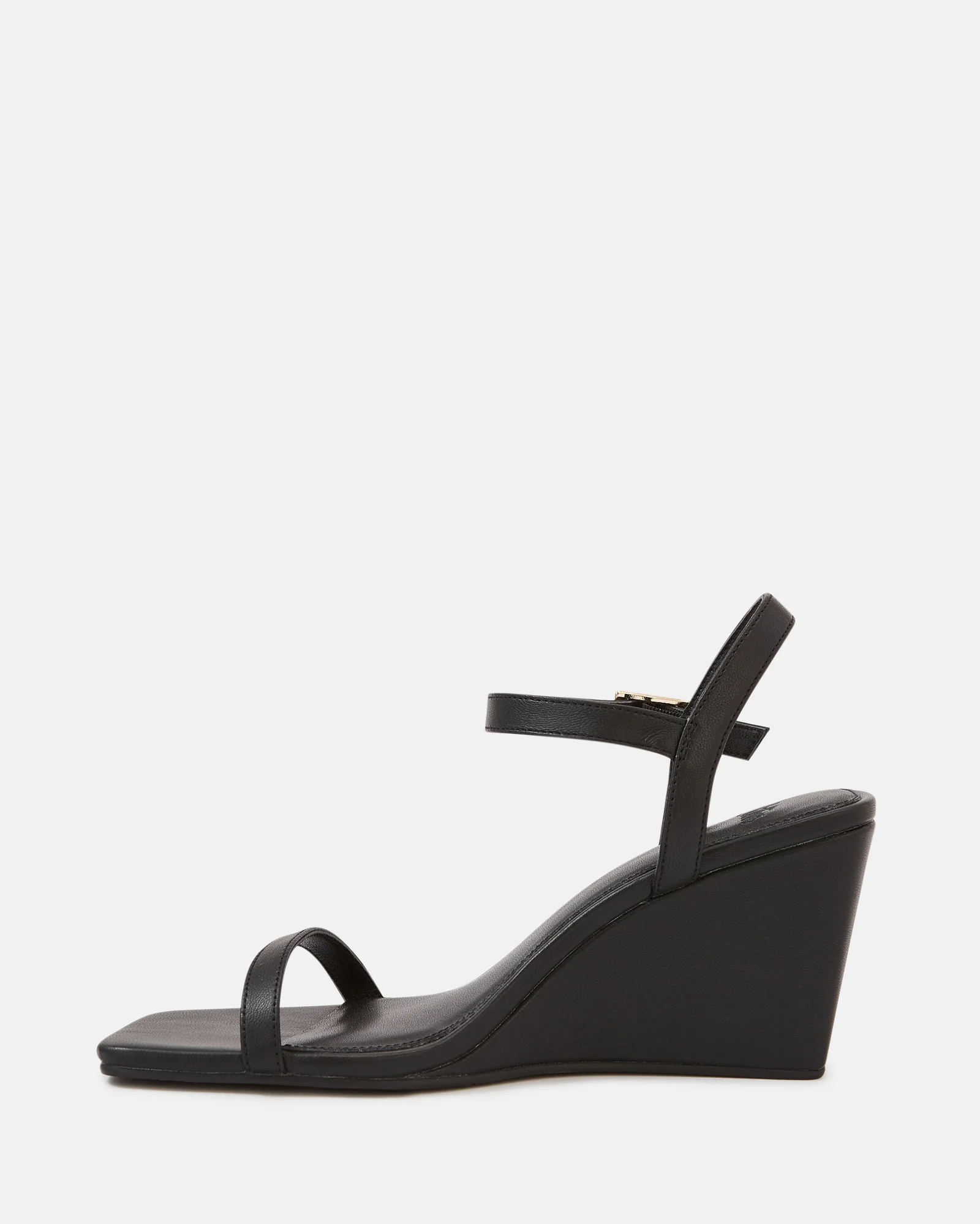 Prisca Black Leather Wedge - Image 6