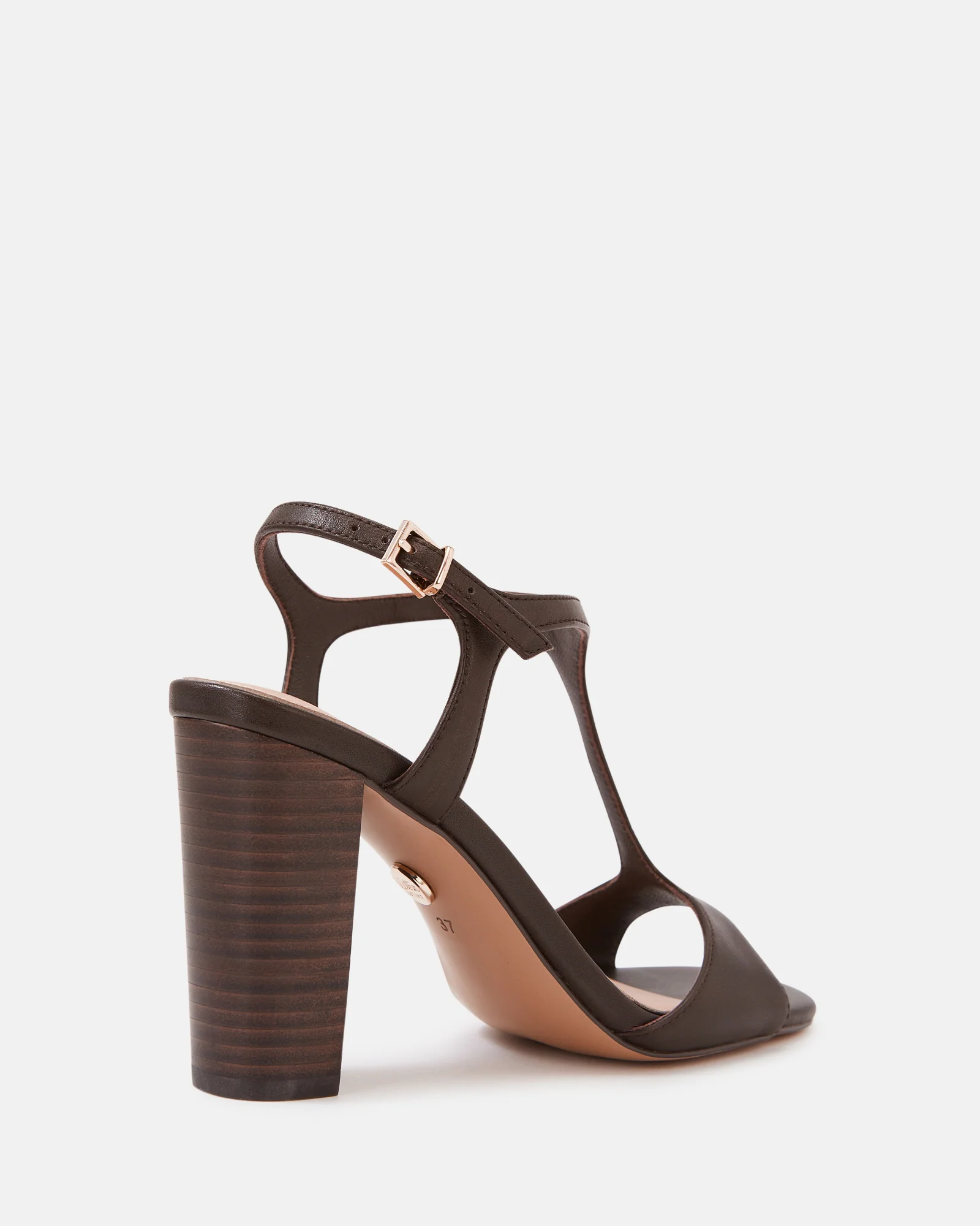 Rinn Ebony Leather Block Heel - Image 4