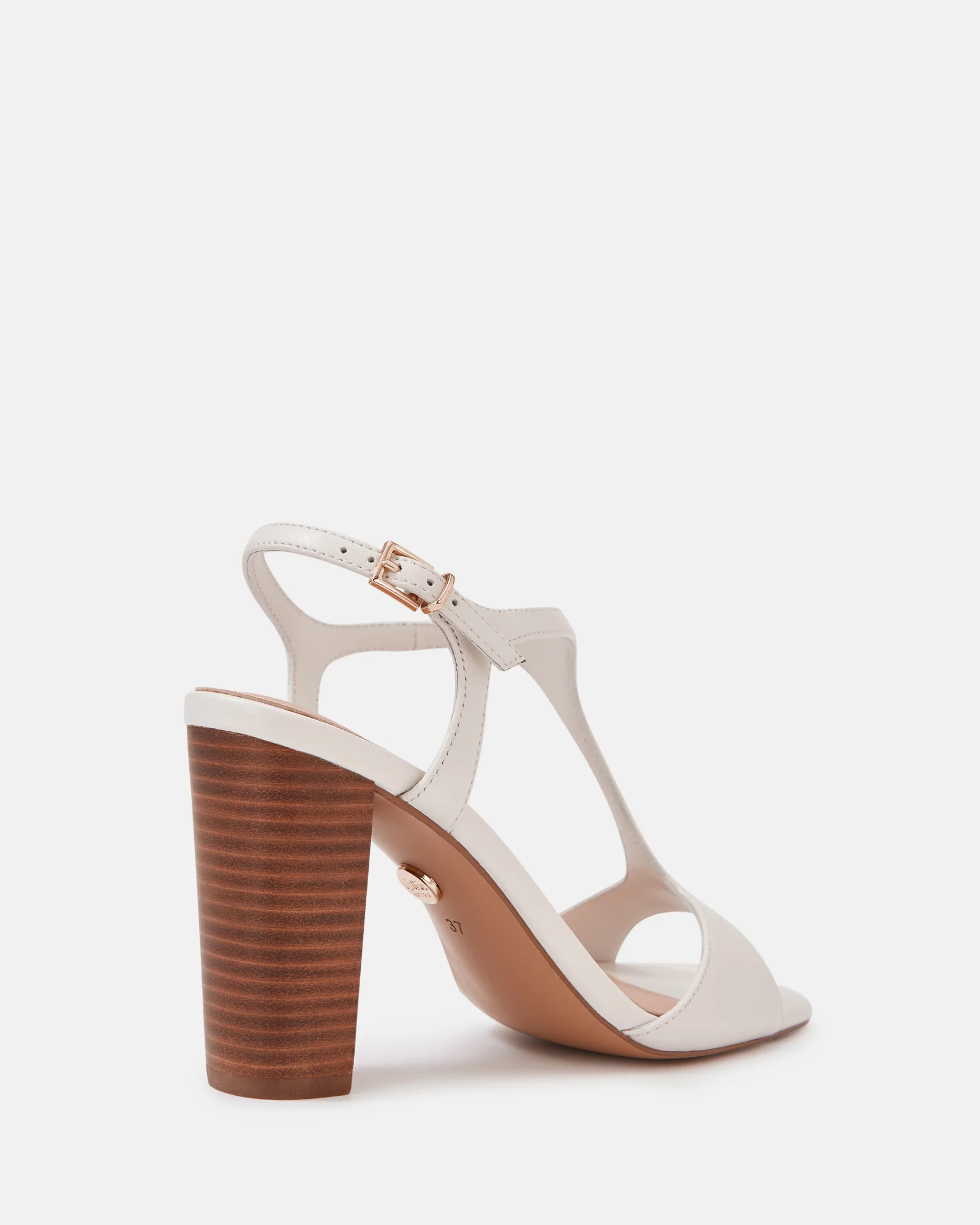 Rinn Off White Leather Block Heel - Image 4