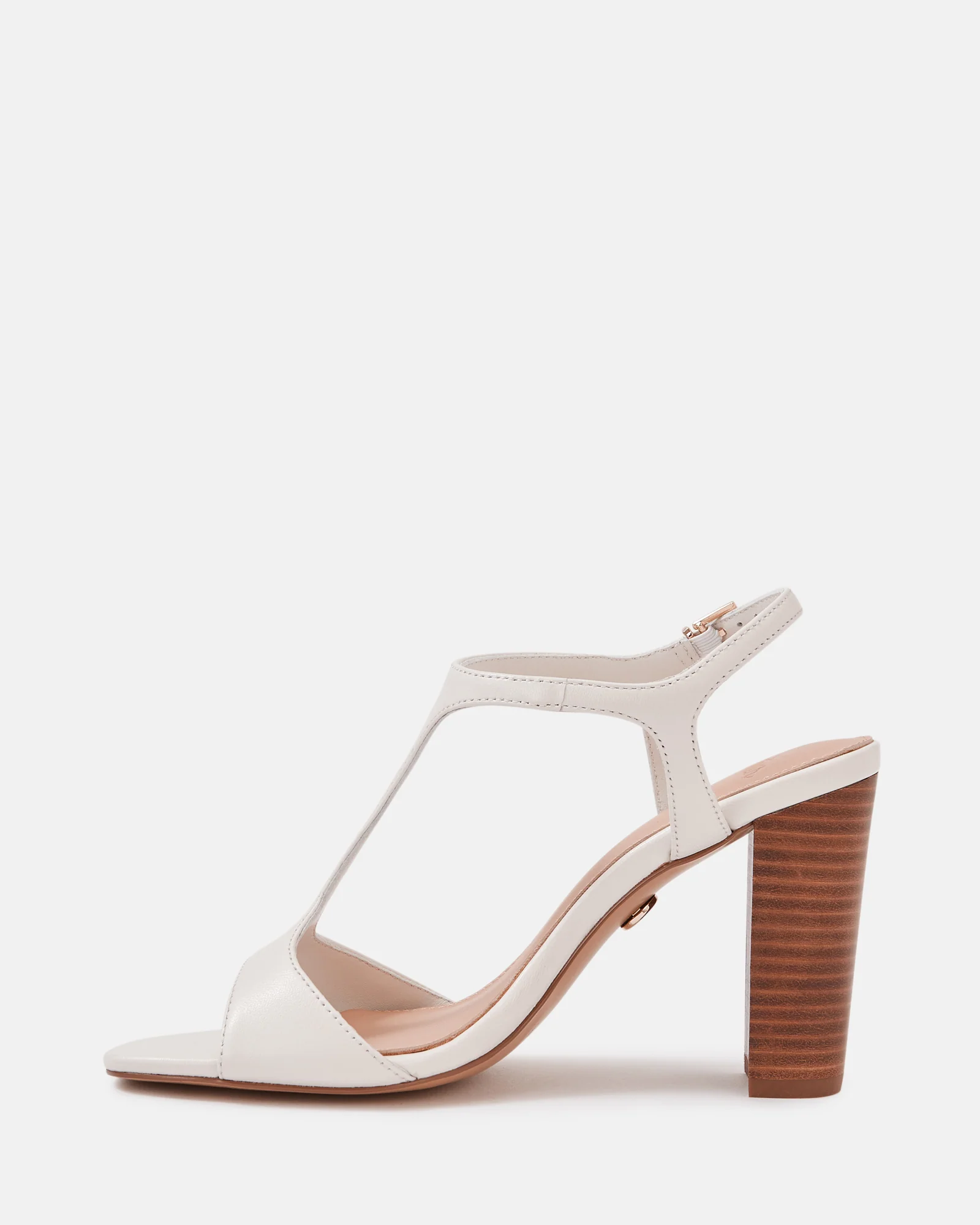 Rinn Off White Leather Block Heel - Image 6