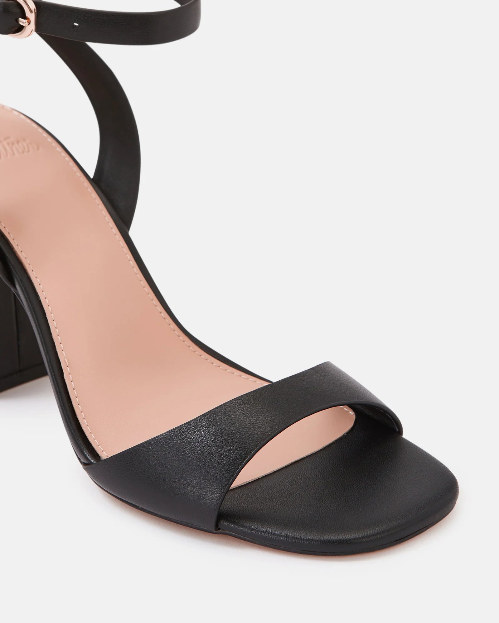 Ryan Black Leather Block Heel - Image 3