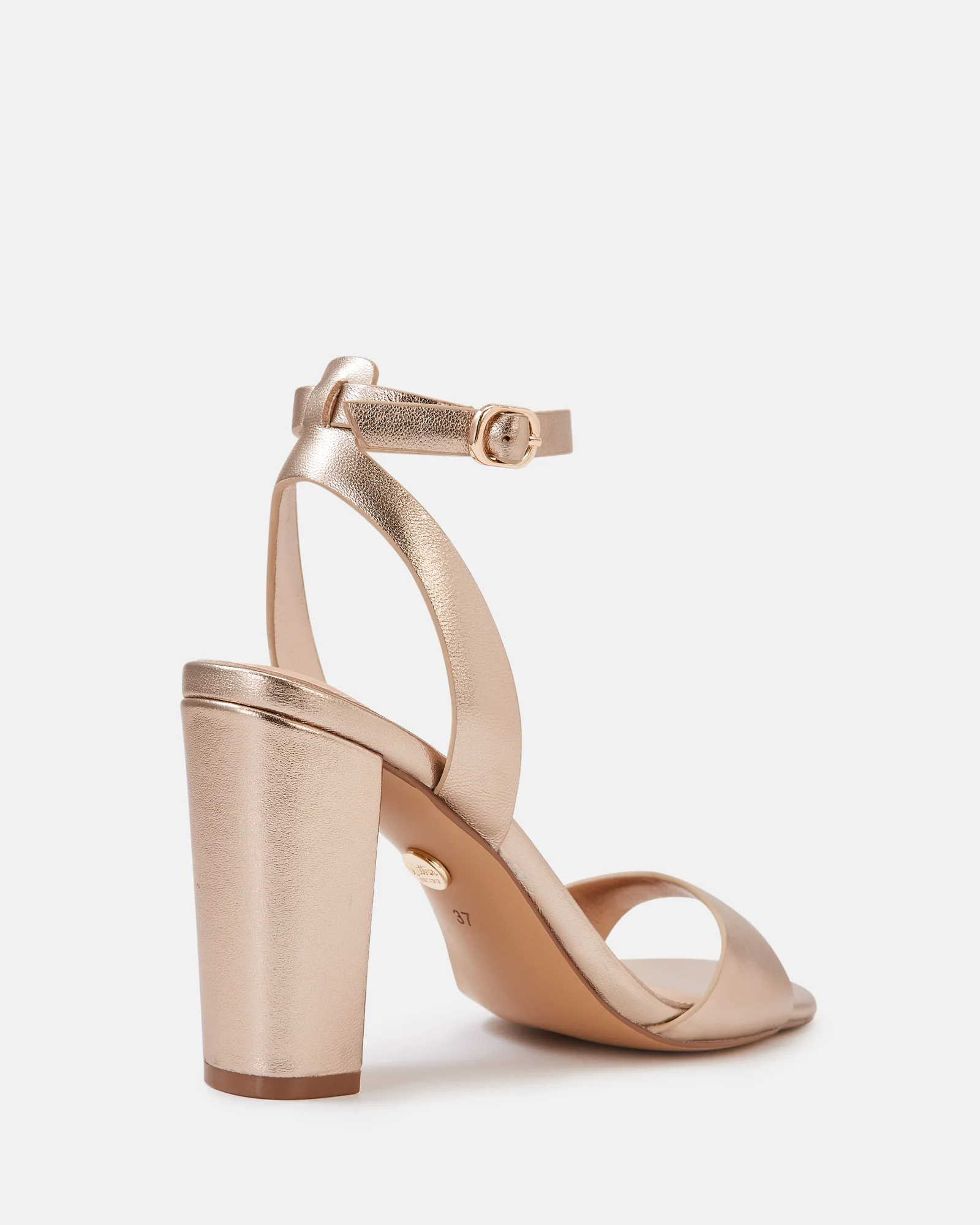 Ryan Champagne Metallic Leather Block Heel - Image 4
