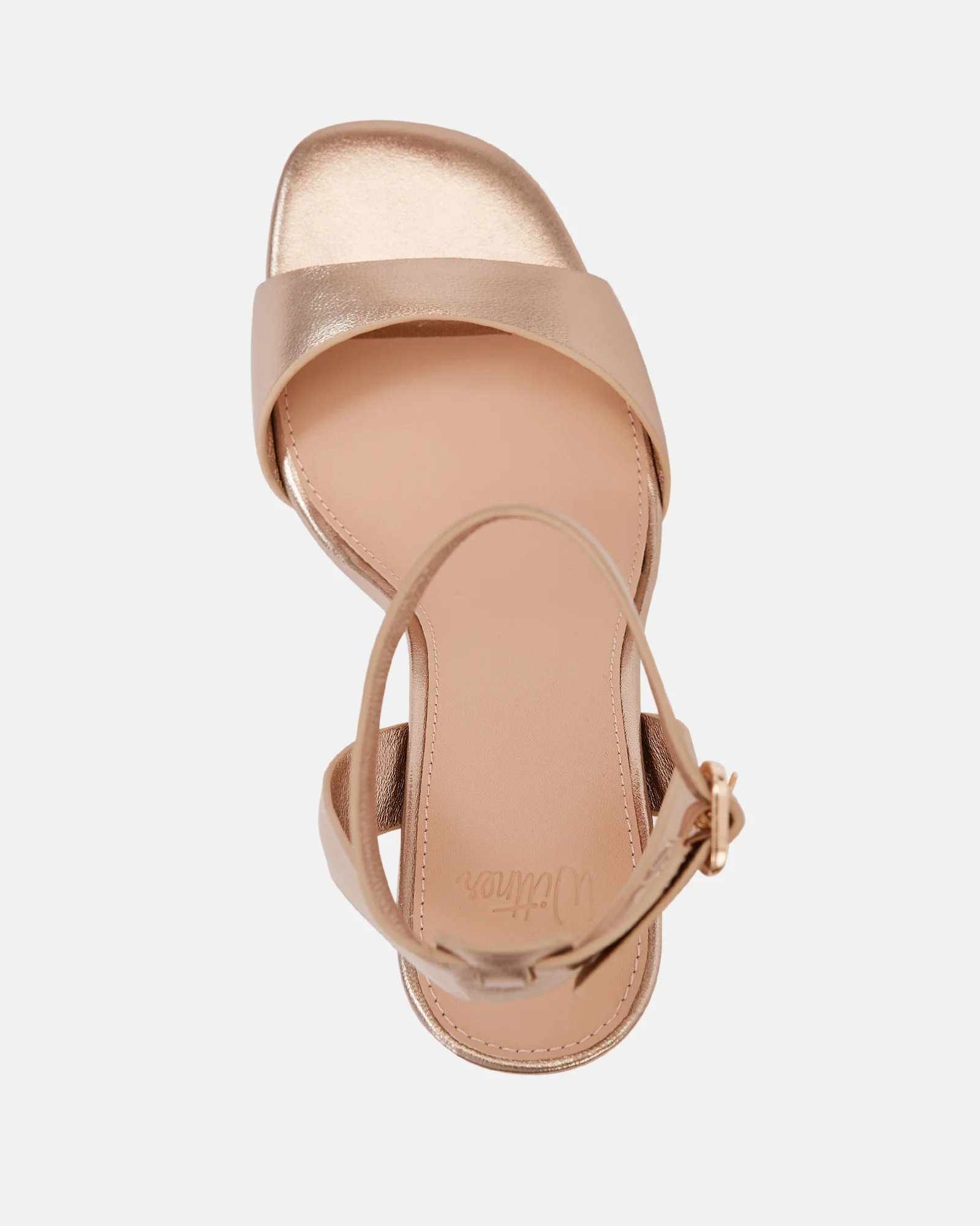 Ryan Champagne Metallic Leather Block Heel - Image 5