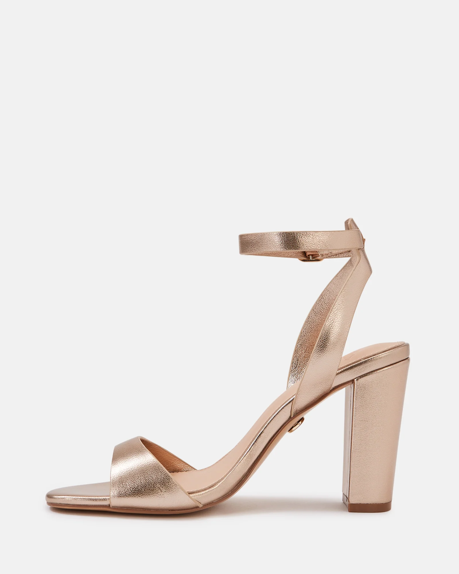 Ryan Champagne Metallic Leather Block Heel - Image 6