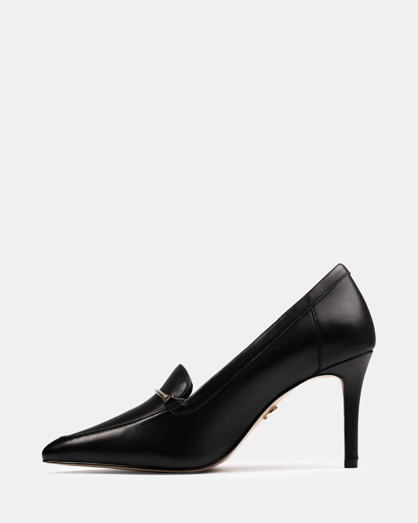Rylan Black Leather Heeled Loafer - Image 6