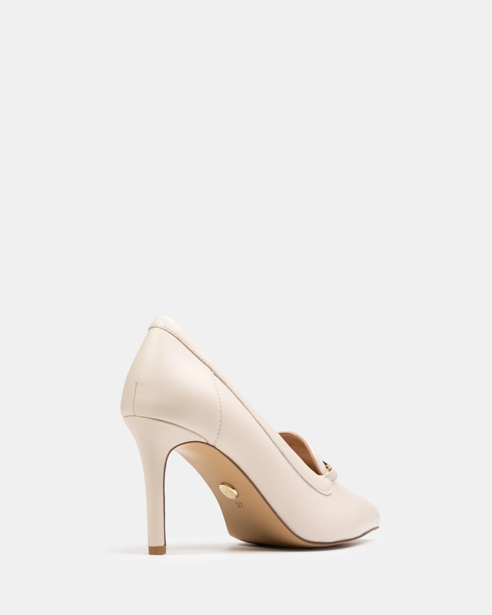 Rylan Vintage Ivory Leather Heeled Loafer - Image 4