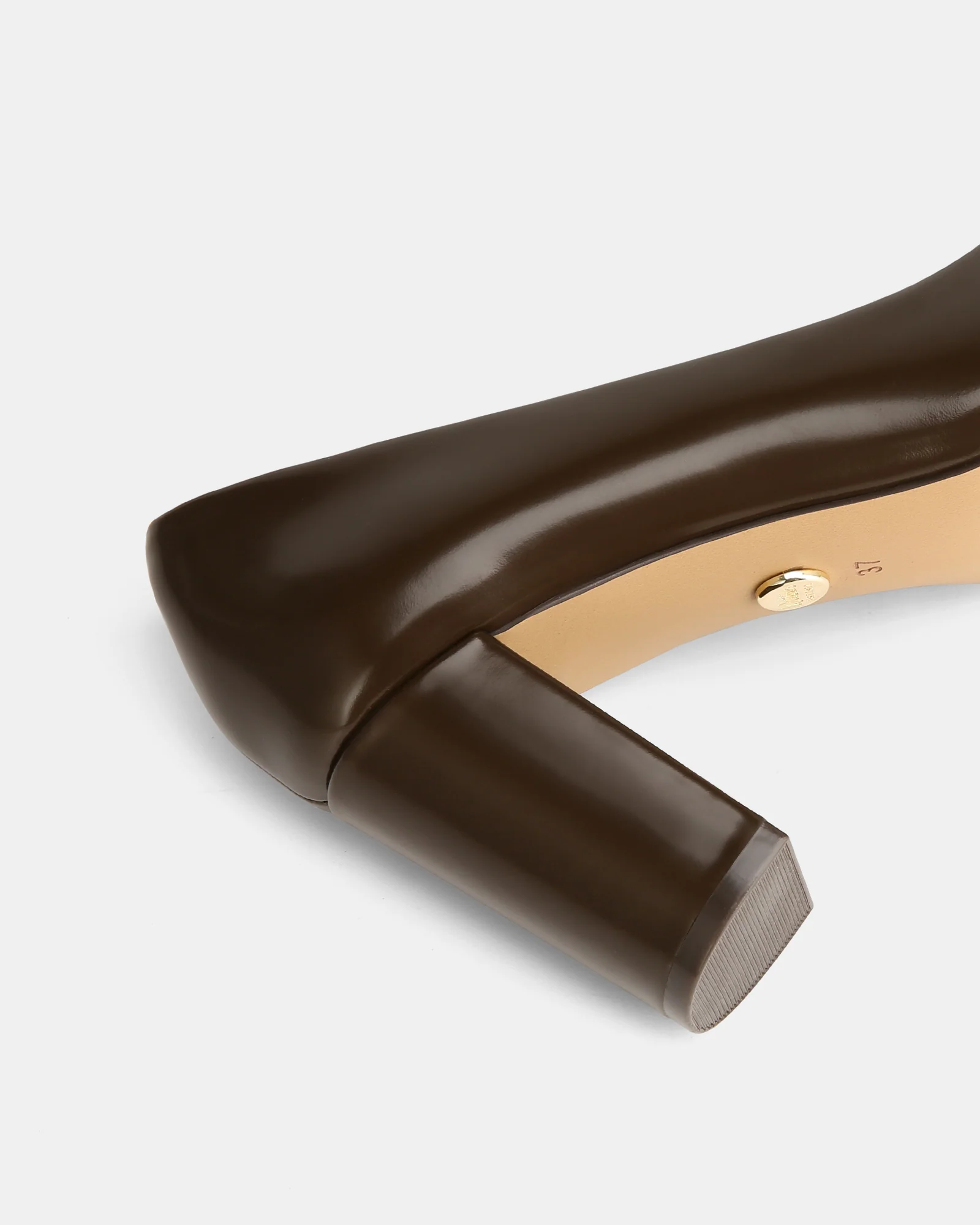 Sara Hot Chocolate Leather Pump - Image 3