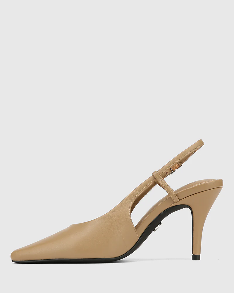 Sella Taupe Leather Slingback - Image 6