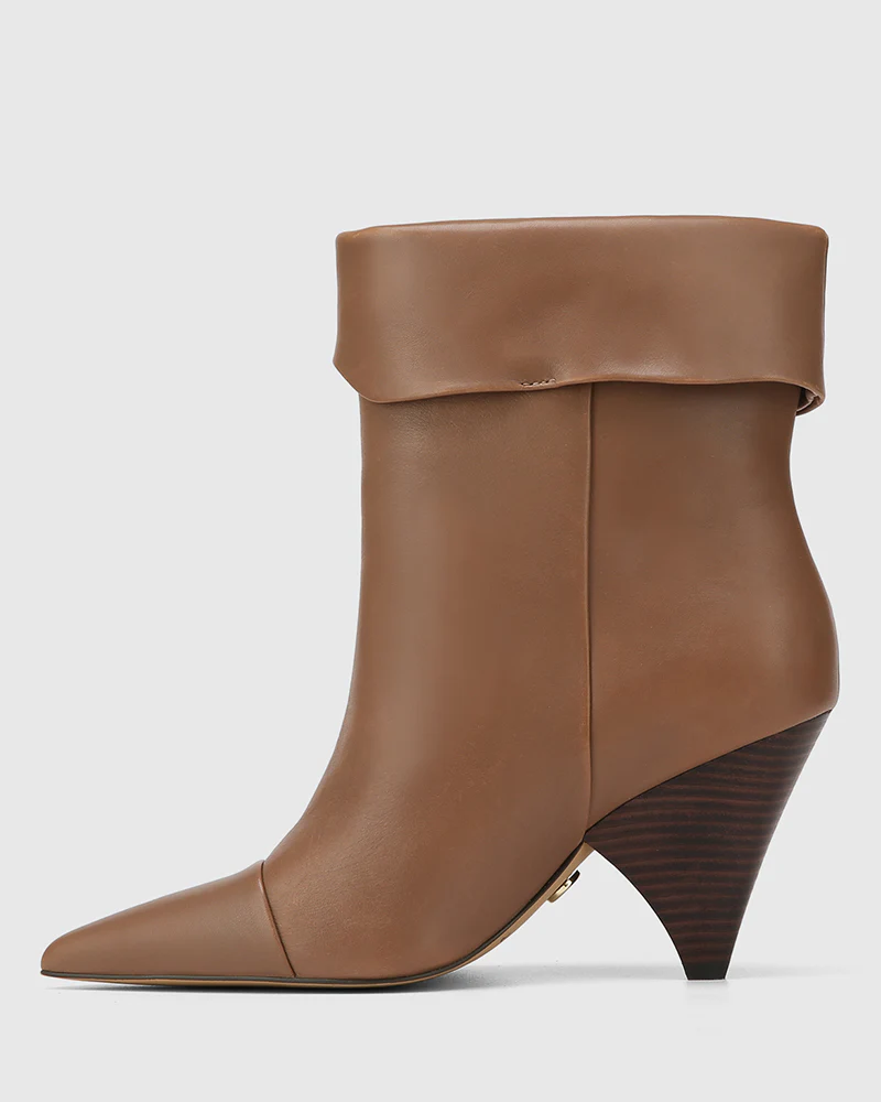 Somerton Mushroom Leather Ankle Boot - Image 6
