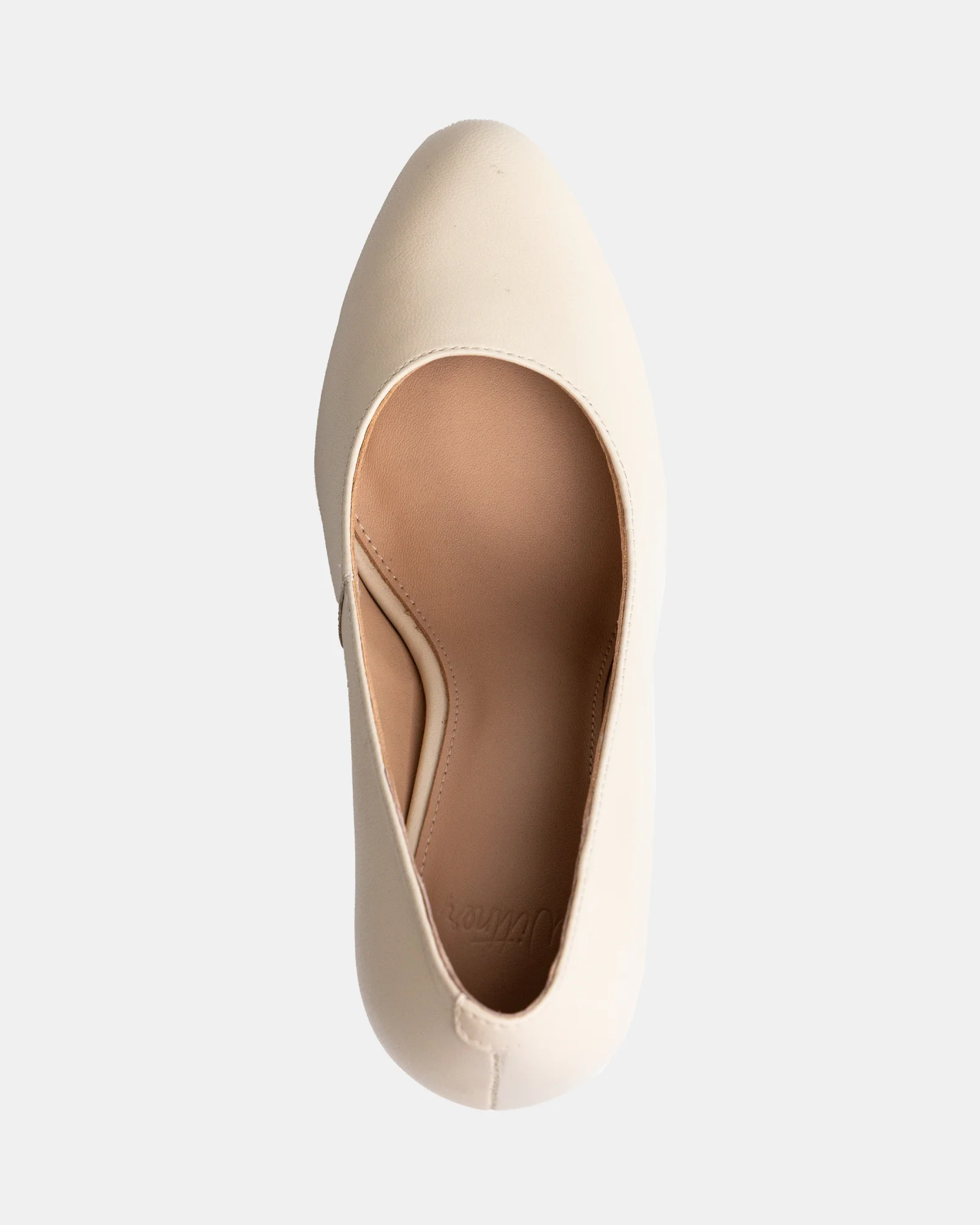 Tash Vintage Ivory Leather Stiletto Pump - Image 5