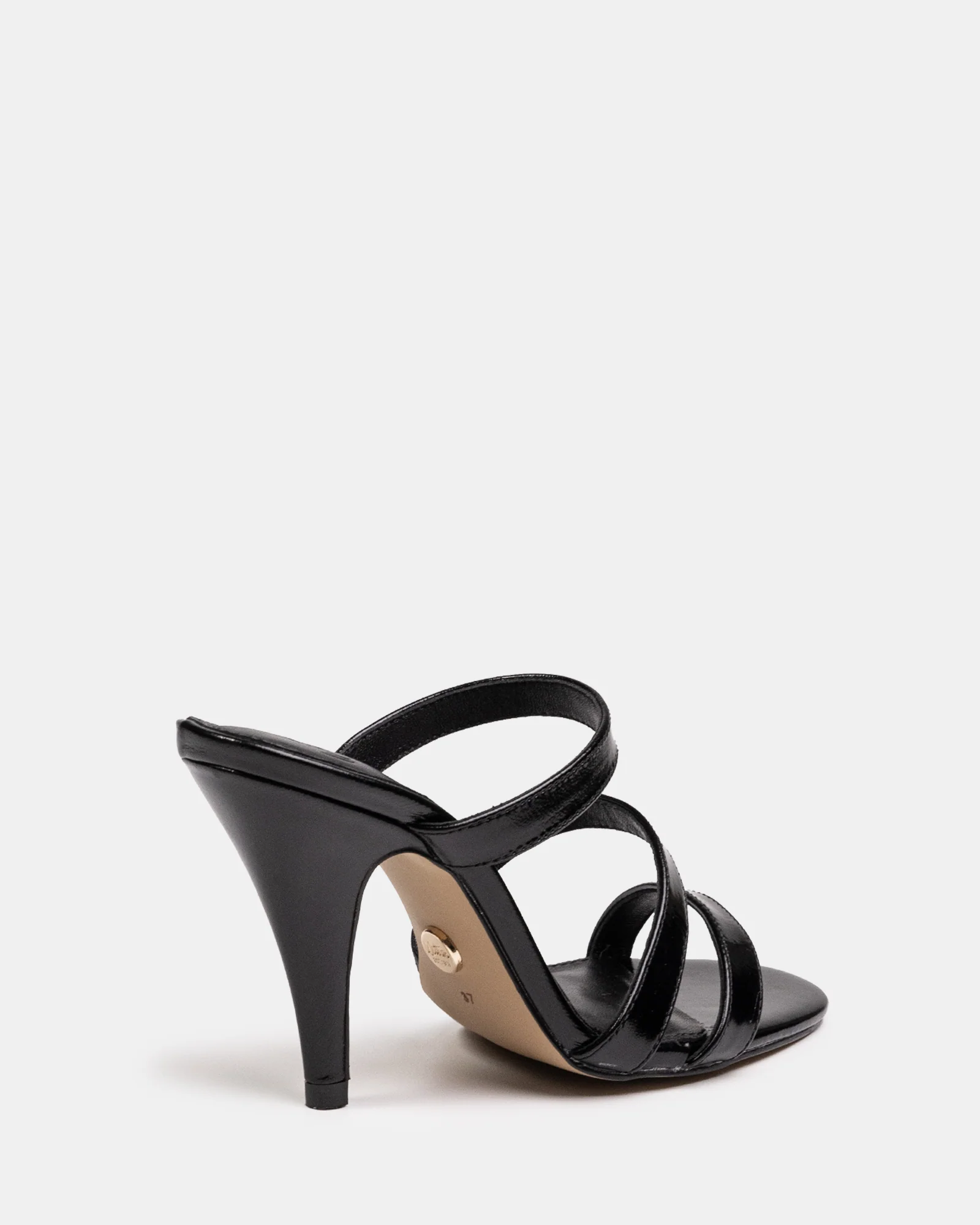 Terra Black Creased Leather Strappy Heel - Image 4