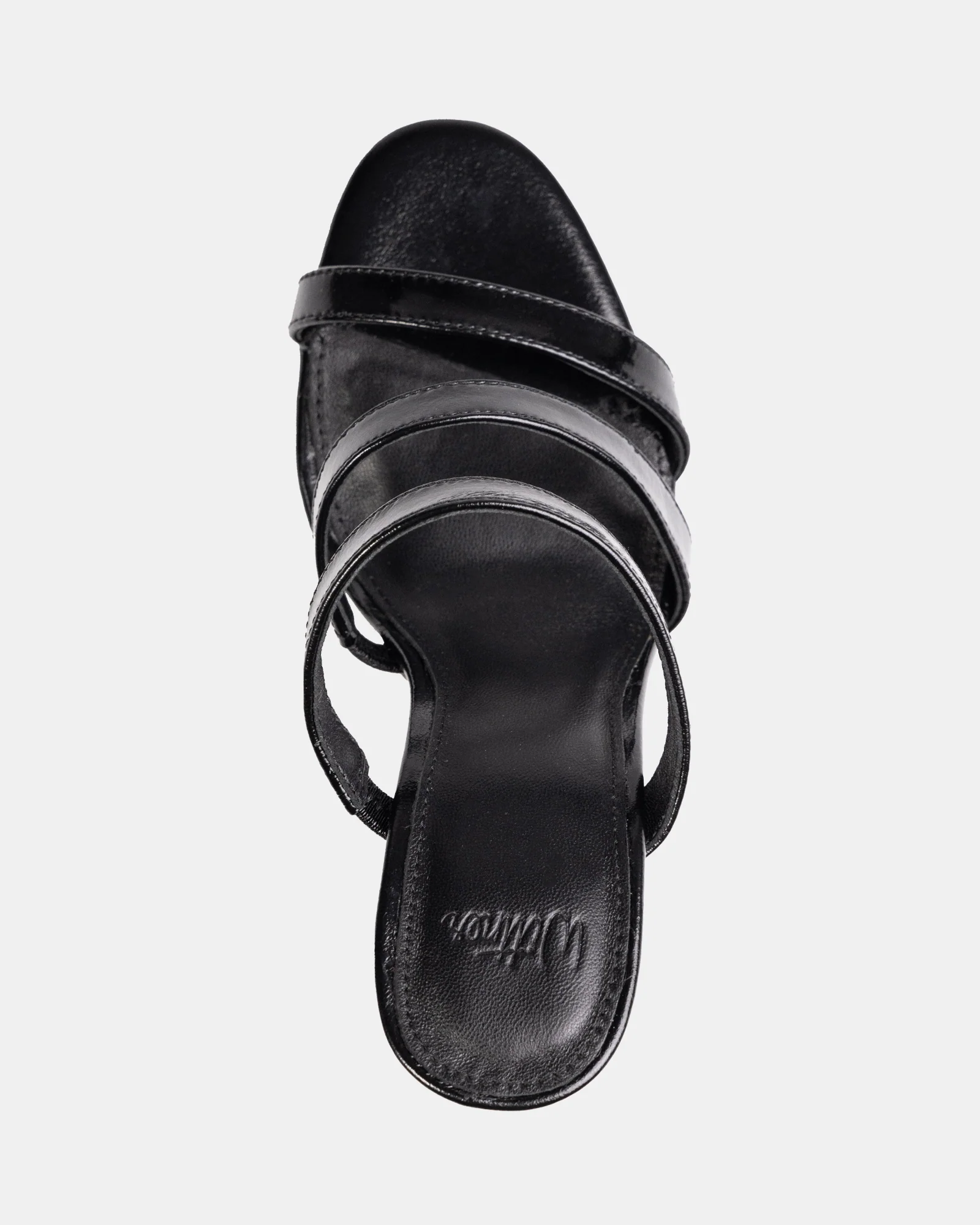 Terra Black Creased Leather Strappy Heel - Image 5