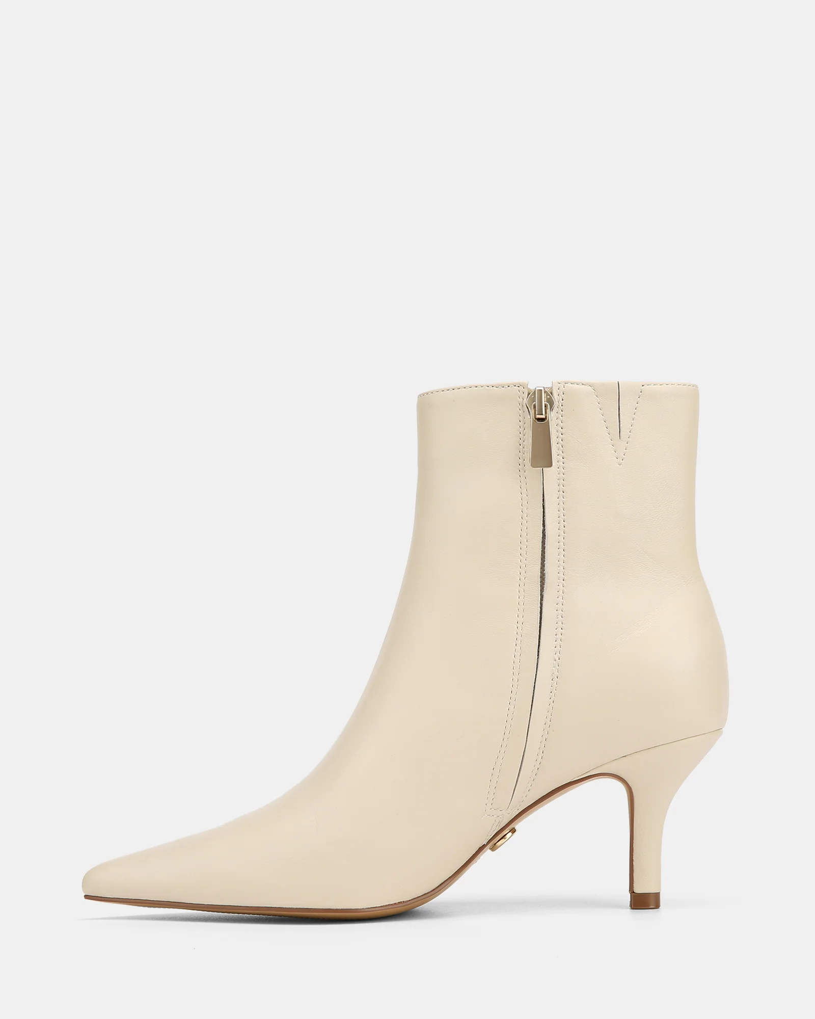 Tiara Ecru Leather Ankle Boot - Image 6
